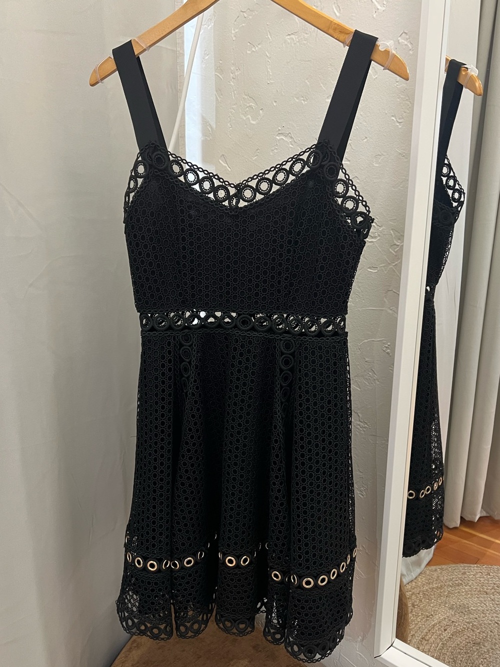 Maje Ravi black fit-and-flare dress